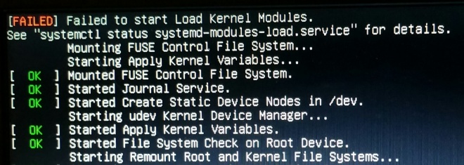 Failed to start Load Kernel Modules